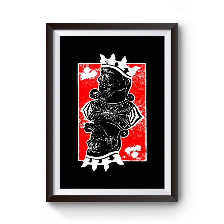 Card Poker King Men Distressed Vintage Graphic Trending Popular Poster