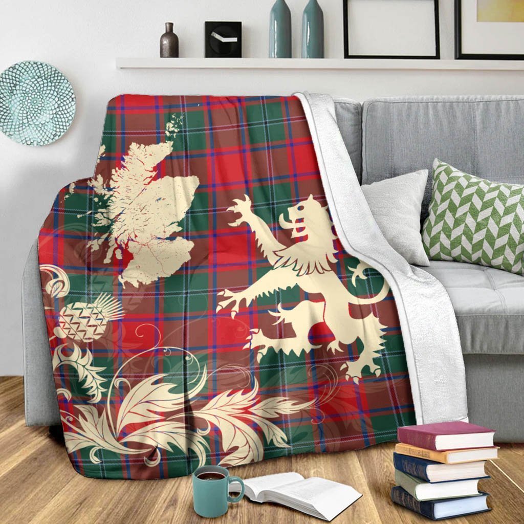 Tartan Blanket Macphail Clan Tartan Scotland Lion Thistle Map Plaid Blanket