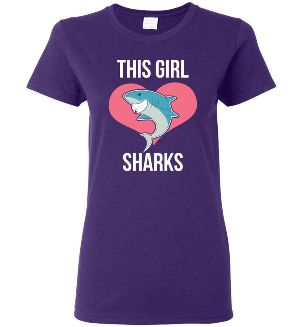 This Girl Loves Sharks Shark Lover Graphic Tee Women Tee