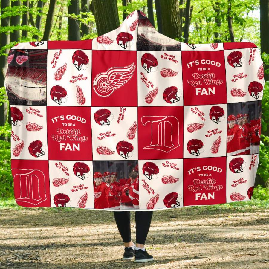 It’s Good To Be A Detroit Red Wings Fan Hooded Blanket