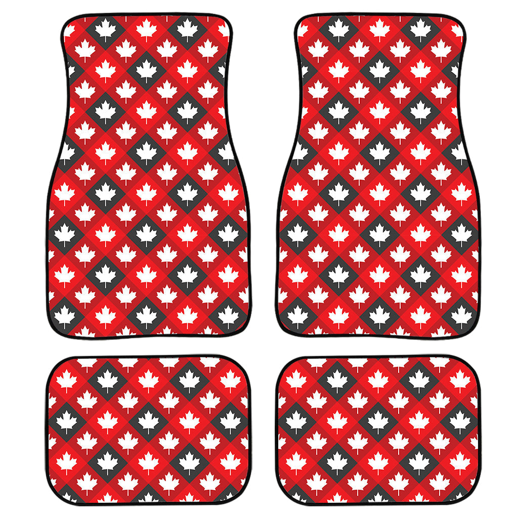 Canada Maple Leaf Pattern Print Front And Back Car Floor Mats, Front Car Mat