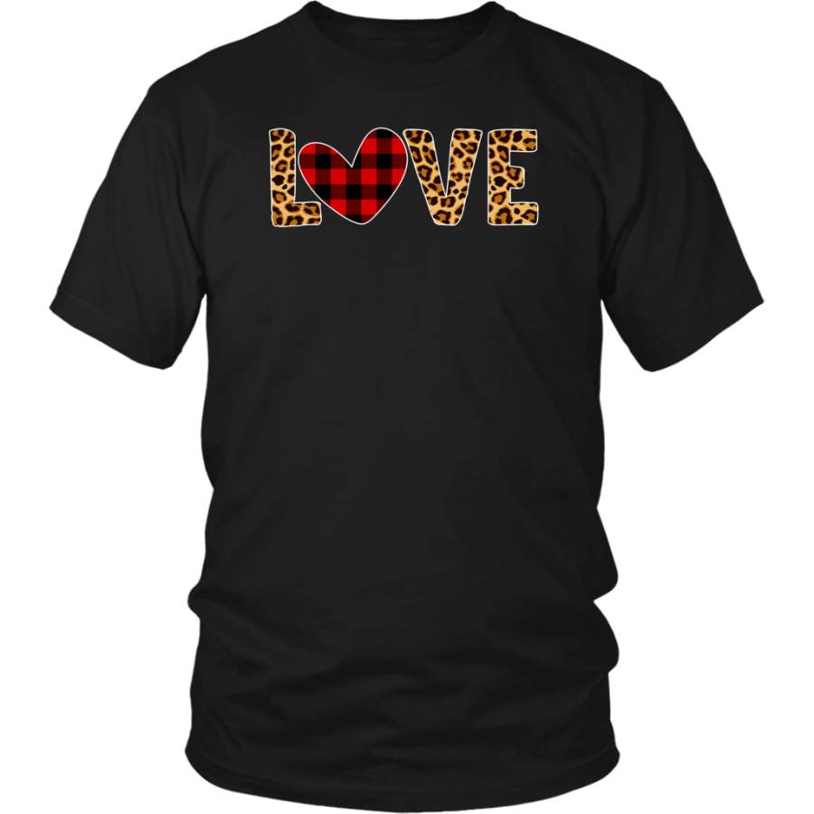 Red Buffalo Plaid Leopard Print Hearts Love Valentine’s Day shirts