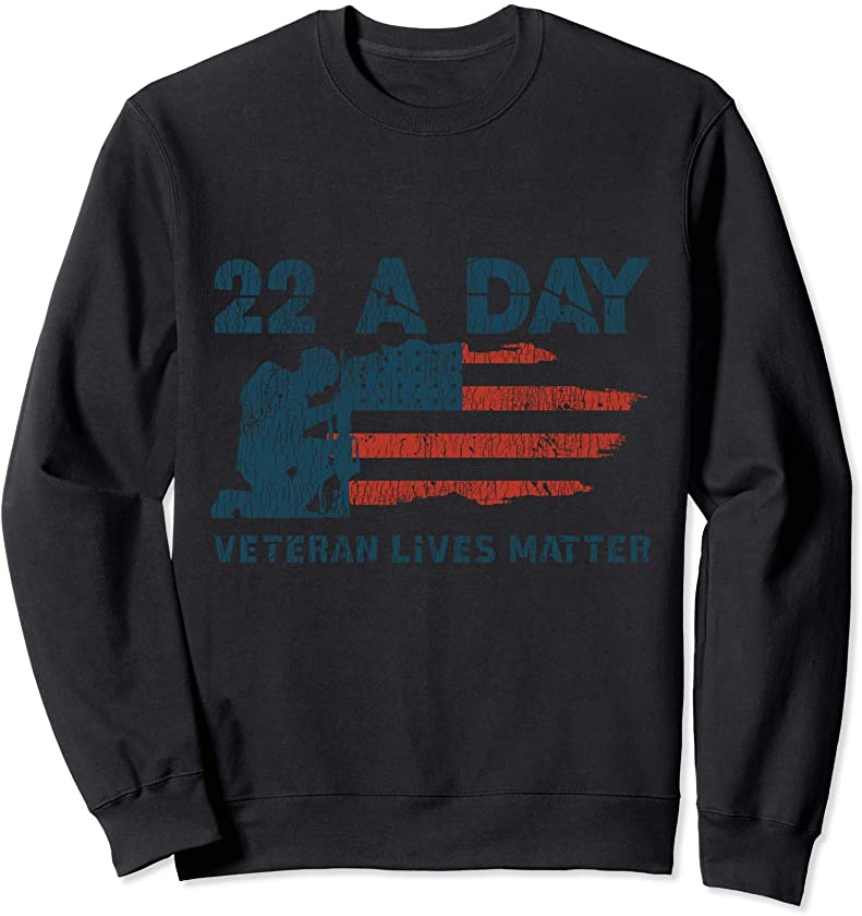 Vintage Veteran Lives Matter PTSD Suicide Awareness Veterans Sweatshirt