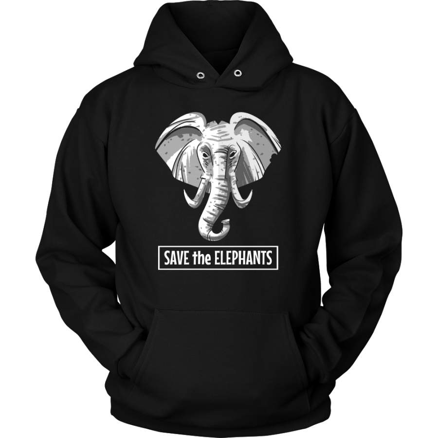 Save The Elephants, Cute Elephant, Wild Animal Hoodie