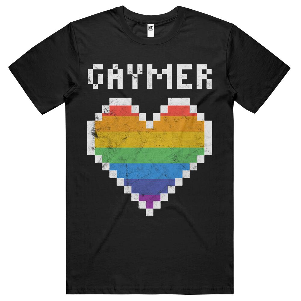 Gay Gamer Shirt Gaming Heart Gaymer Lesbian Lgbt Pride March T Shirts