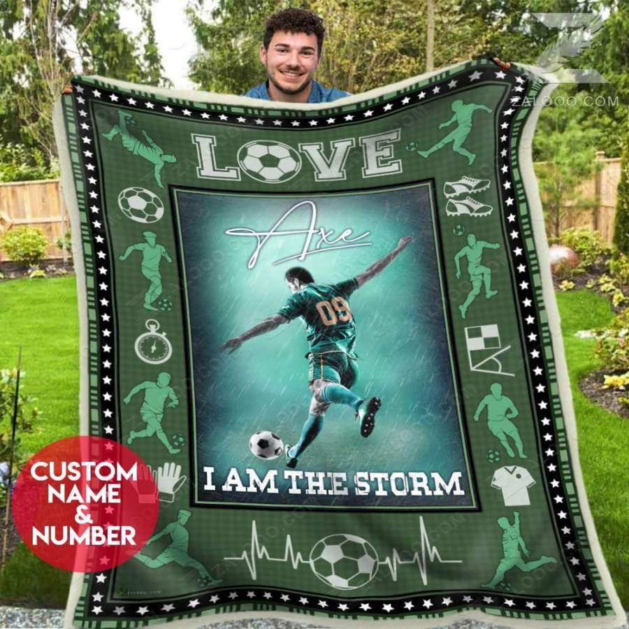 Zalooo – Customized Soccer Blanket – I Am The Storm