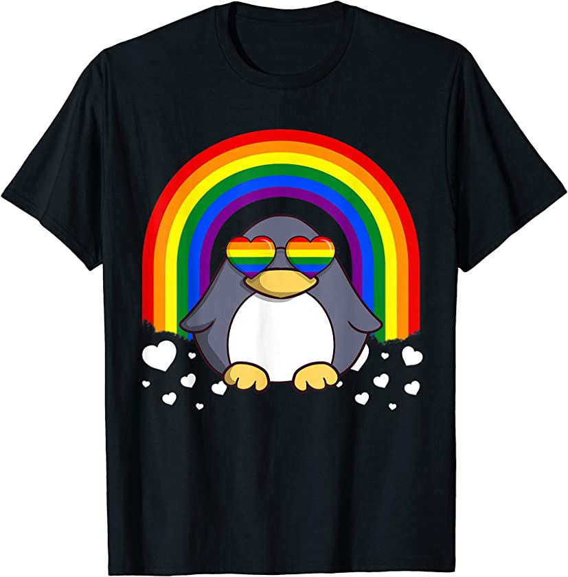 LGBT Penguin Gay Pride Rainbow LGBTQ Cute Gift Arctic Bird T-Shirt