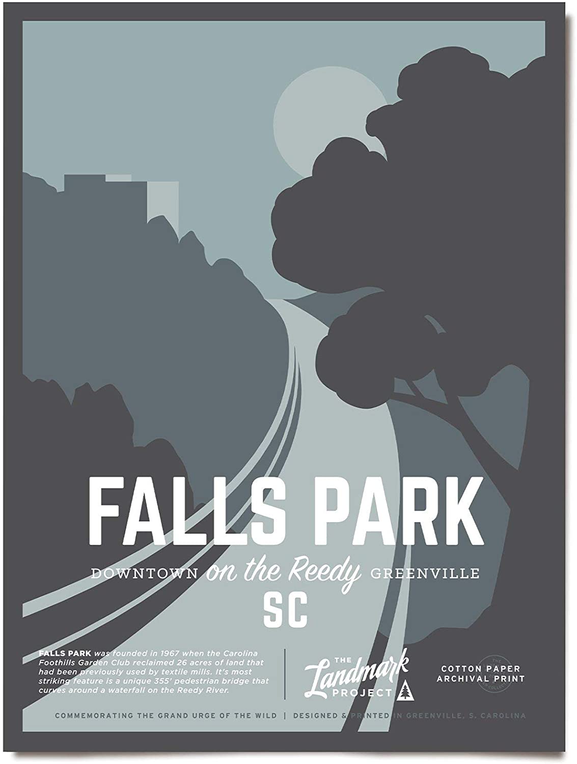 Travel Falls Park Poster Art Print      Home Decor Gift For Men Women Family Friend On Birthday Xmas