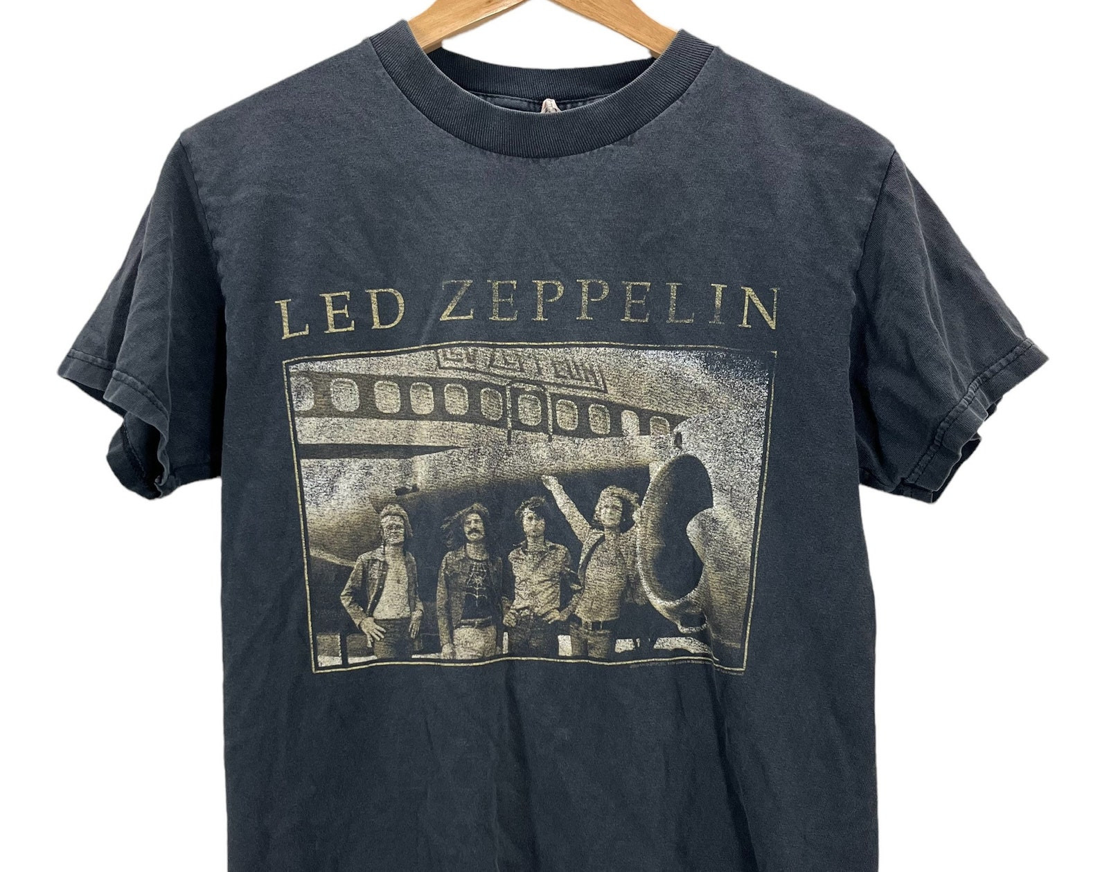 Vintage Y2K Led Zeppelin Faded Black Rock Band T Shirt