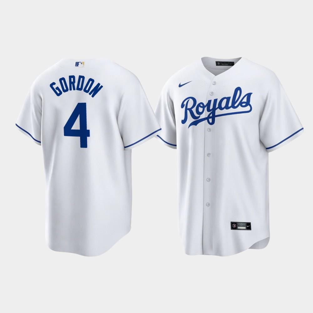 Alex Gordon 4 Kansas City Royals White Home Player Jersey