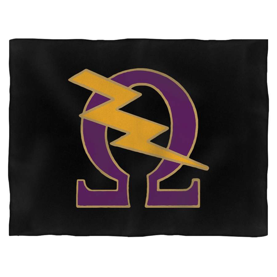 Omega Psi Phi Purple Omega Lighting Bolt Blanket