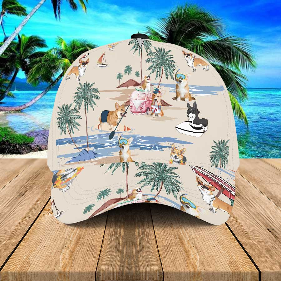 Corgi Summer Beach Hawaii Dog Hats For Lovers Ha96246