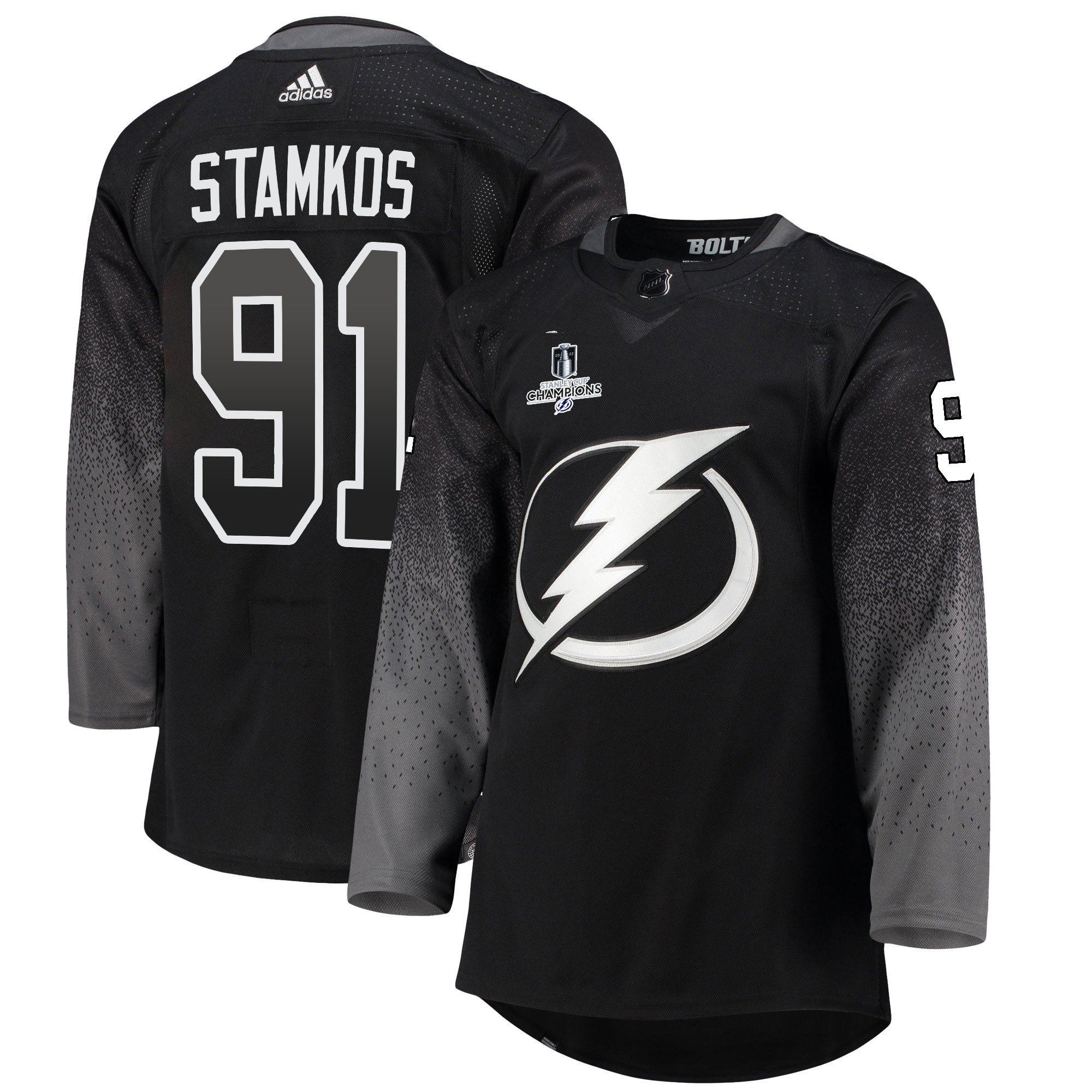 Tampa Bay Lightning Steven Stamkos 91 Alternate 2022 Stanley Cup Champions Breakaway Men Jersey – Black