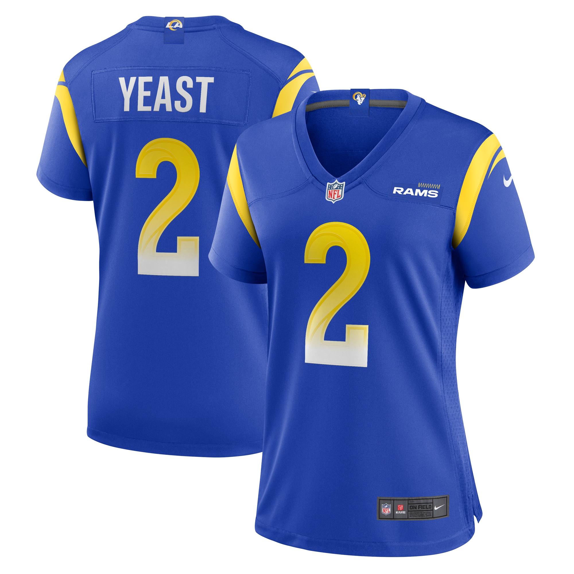 Women’s Los Angeles Rams Russ Yeast Royal Home Game Jersey