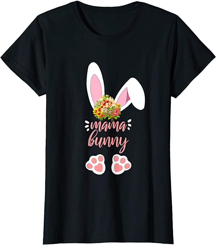 Womens Mama matching family easter outfits easter bunny costume T-Shirt