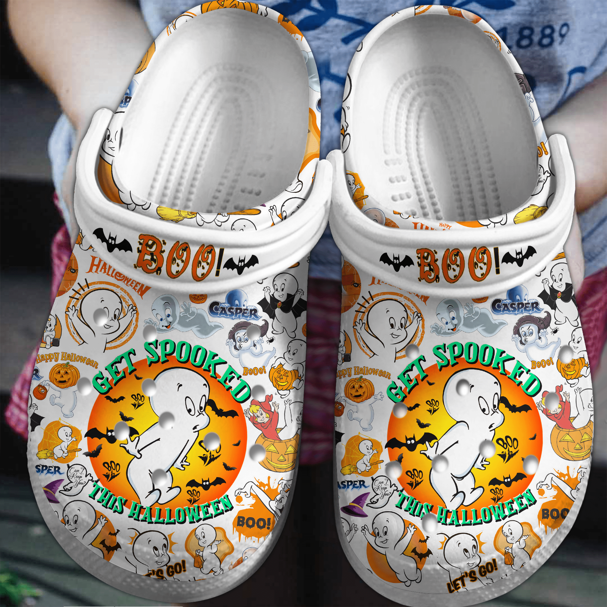 Casper Cartoon Crocs Crocband Clogs Shoes Comfortable For Men Women and Kids