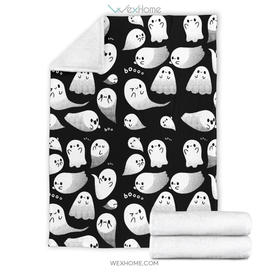 Cute Ghost Black Premium Blanket