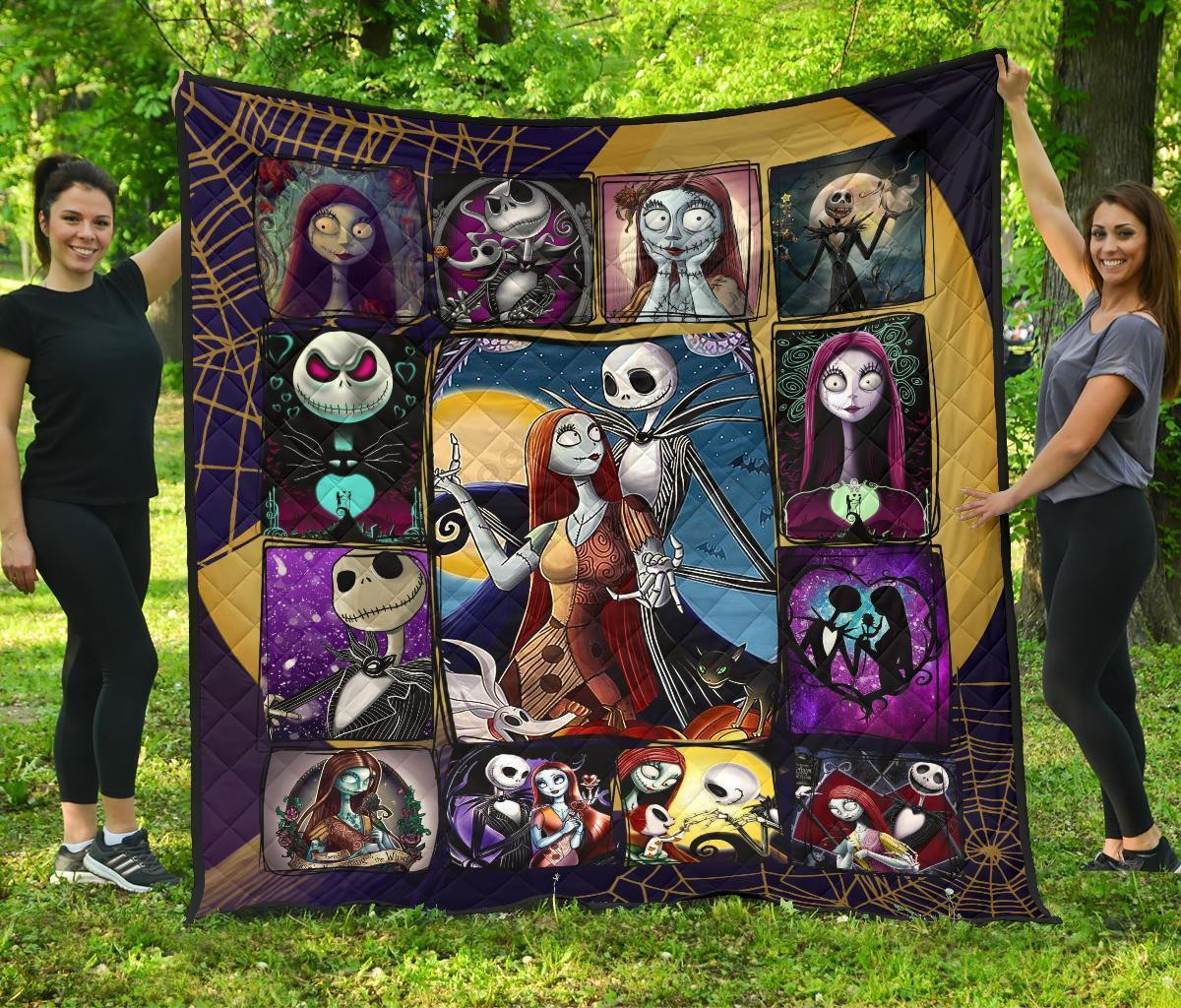 Jack & Sally Quilt Blanket The Nightmare Before Christmas Blanket 3D Quilt Blanket 3