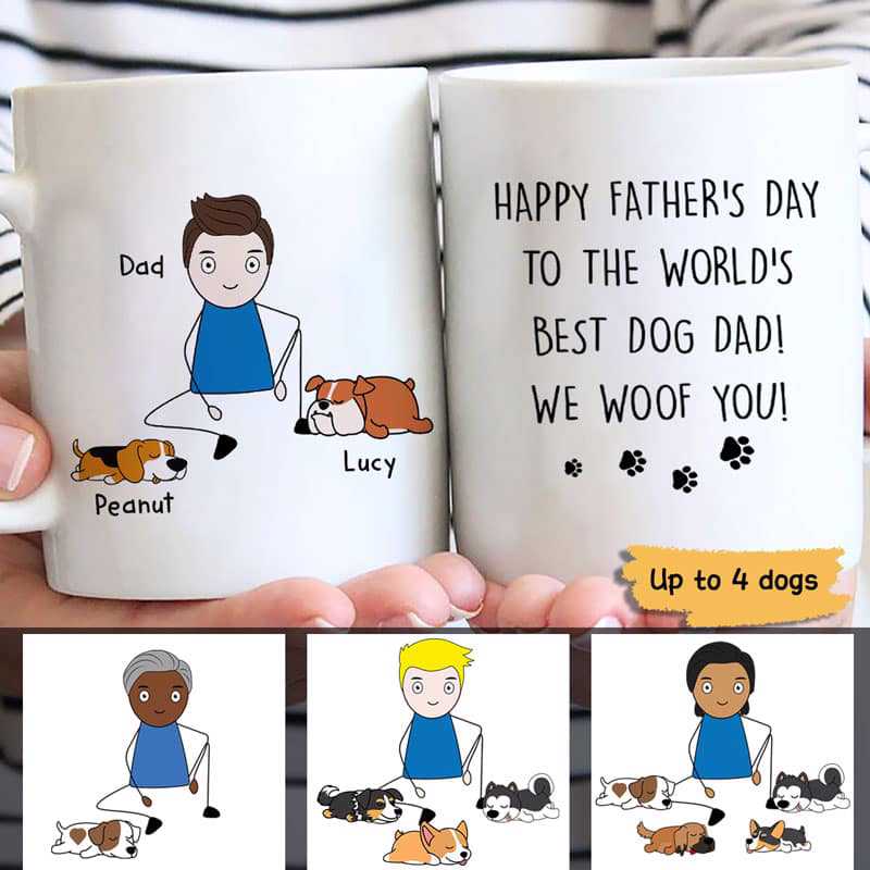 Stick Dog Dad Happy Father‘S Day Personalized Mug