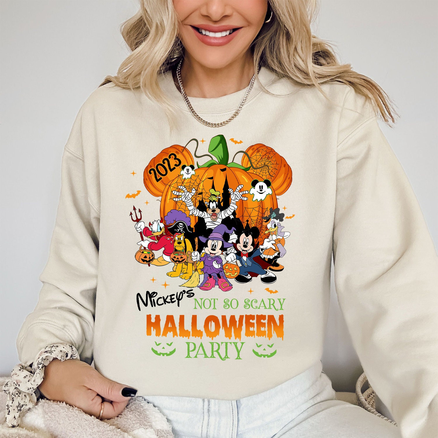 Mickey's Not-So-Scary Halloween Party Sweatshirt, Mickey and Minnie Halloween Family Sweater, Disney Halloween Hoodie Anlibuy Fashion