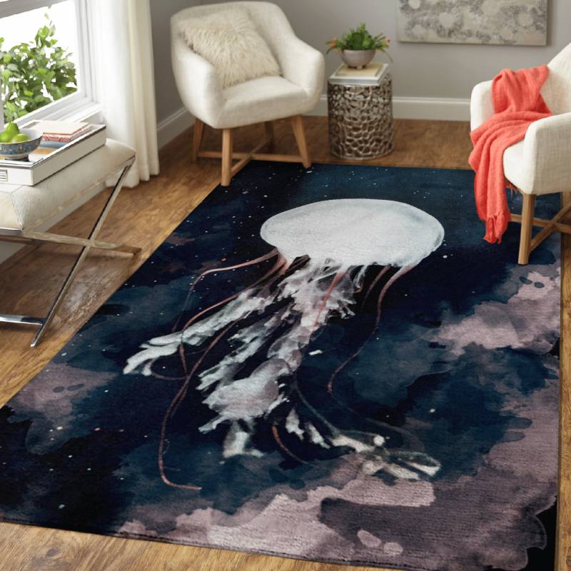 Watercolor Jellyfish – Animals Area Rug Carpet