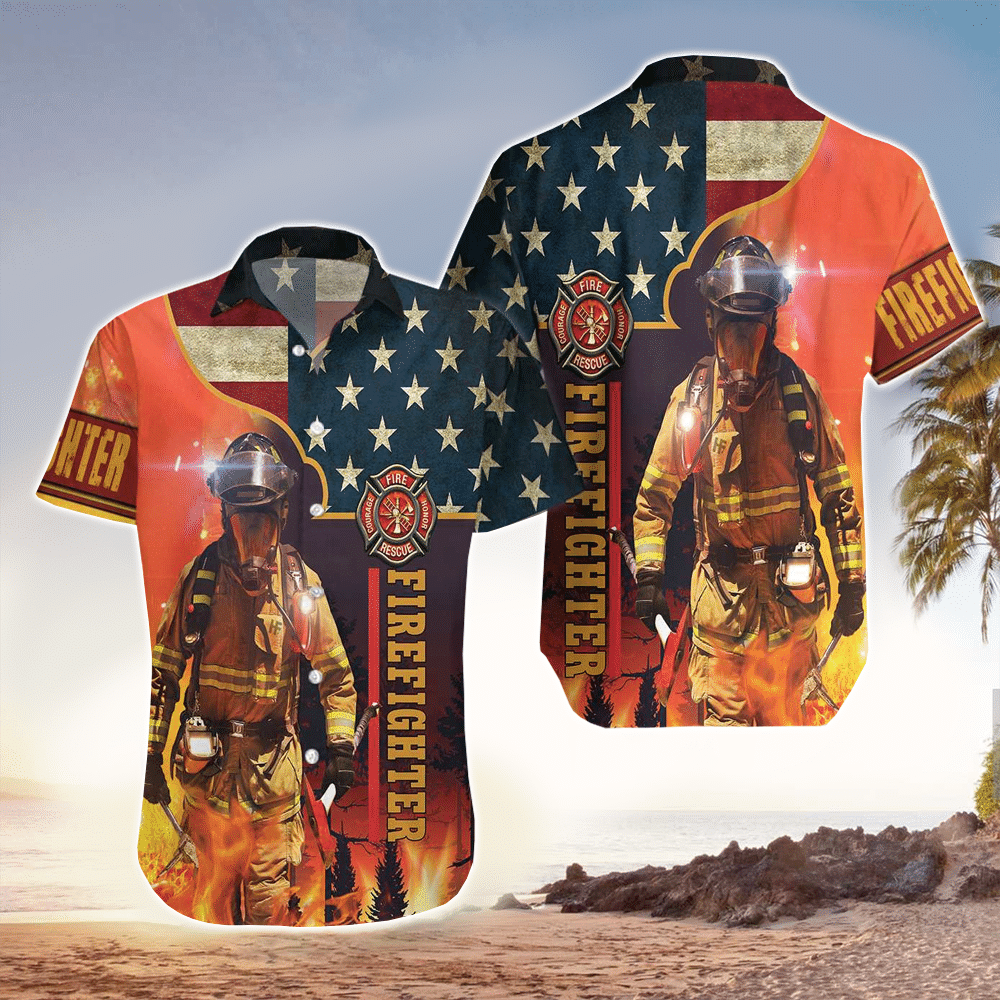 Firefighter Aloha Hawaii Shirt For Ha90453