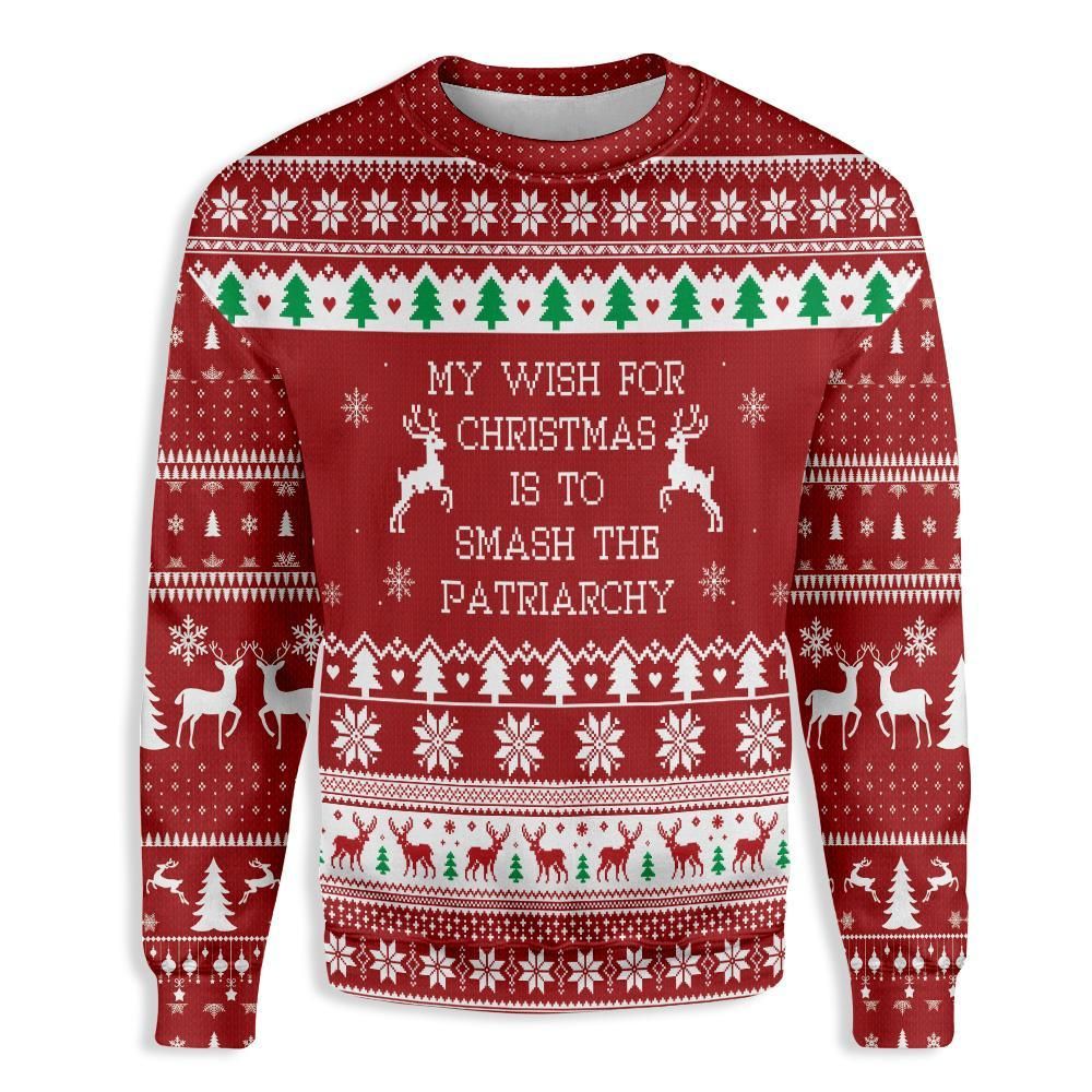 Smash The Patriarchy Feminist Ugly Christmas Sweater