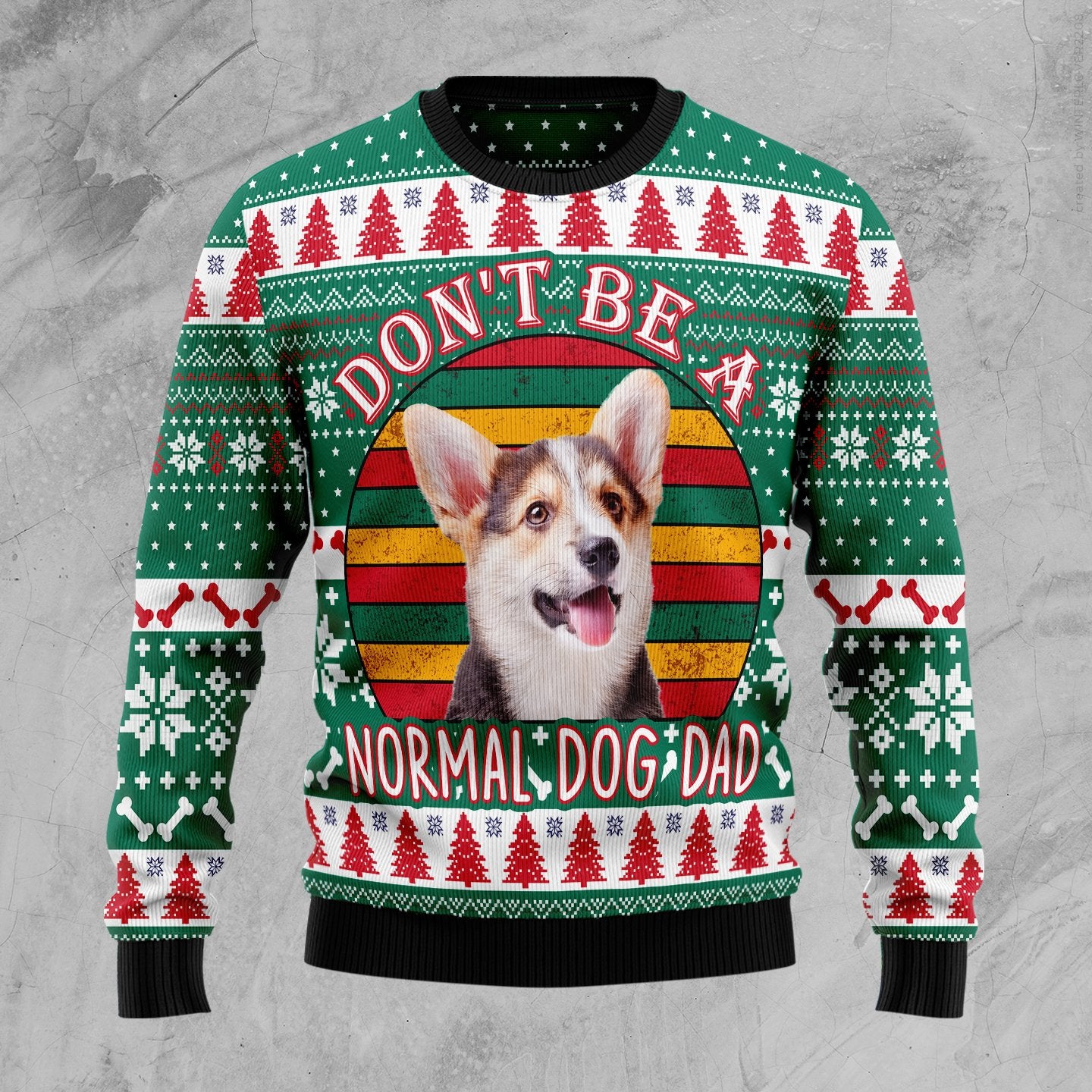 Welsh Corgi Dog Dad Sweater, Ugly Christmas Sweater For Dog Lovers