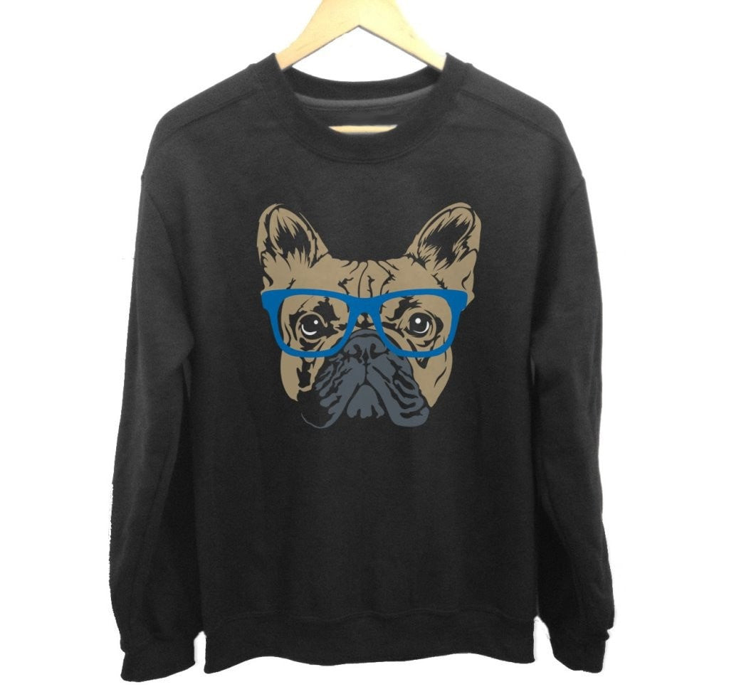 Unisex Glasses On A French Bulldog Sweatshirt