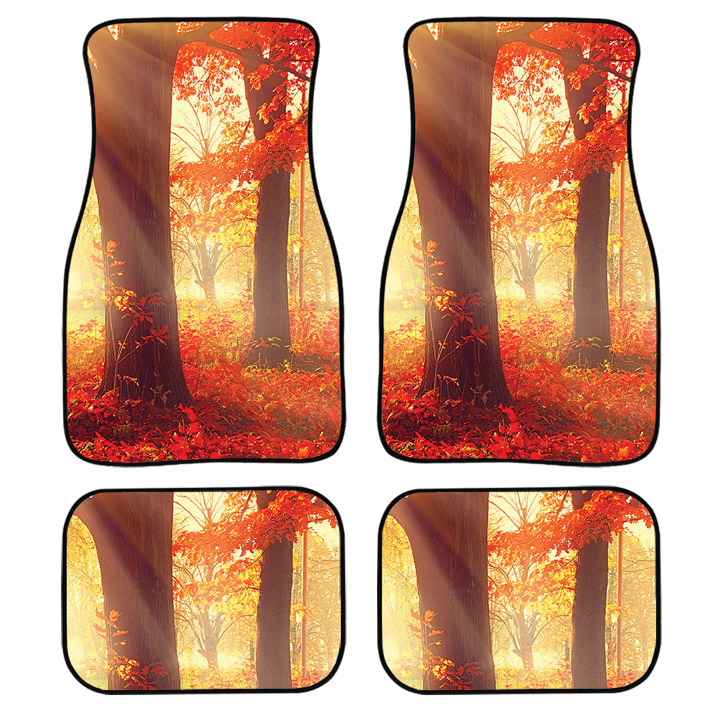 Sunshine Autumn Tree Print Front And Back Car Floor Mats, Front Car Mat