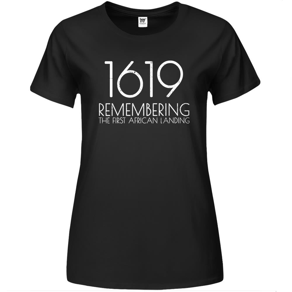 Womens Remembering The First African Landing – Project 1619 Premium Womens T Shirts