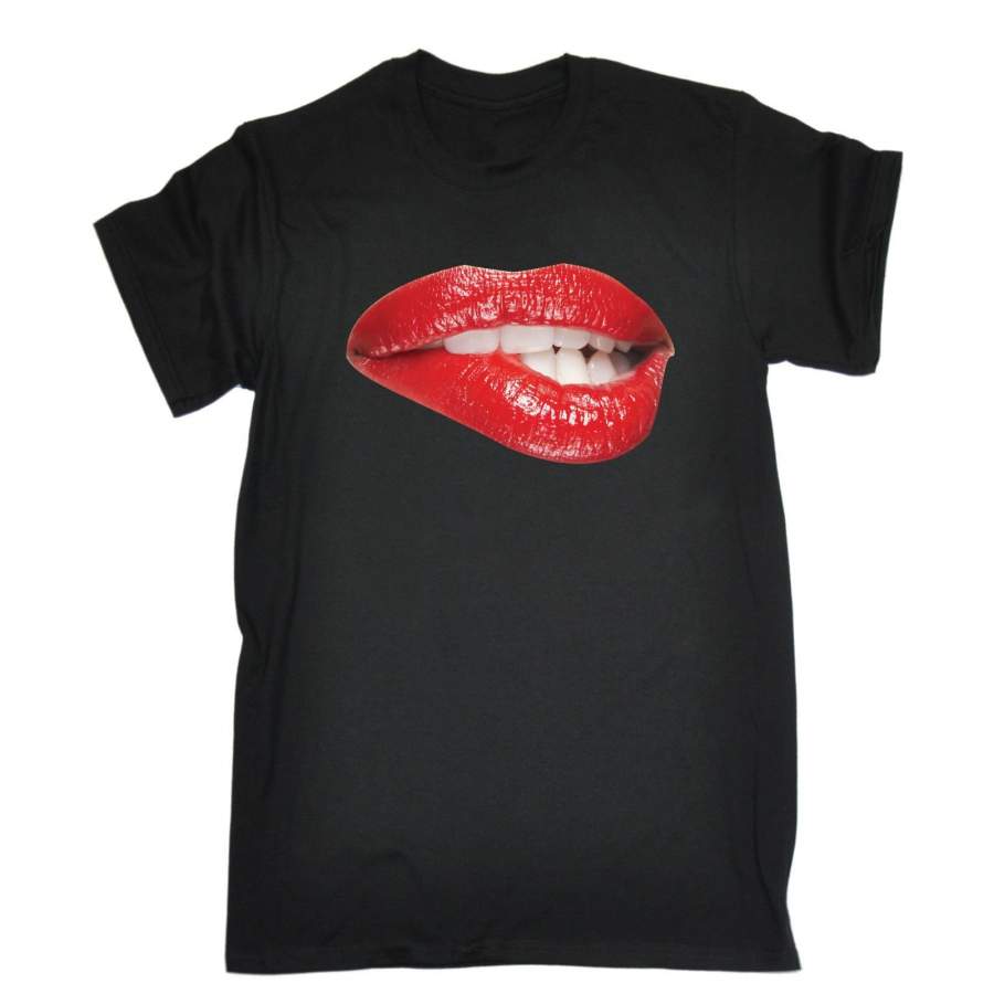 Sexy Biting Red Lips Men’S Short Sleeve T-Shirt