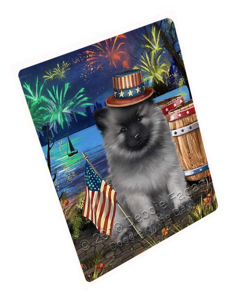 4Th Of July Independence Day Fireworks Keeshond Dog At The Lake Blanket Blnkt76692