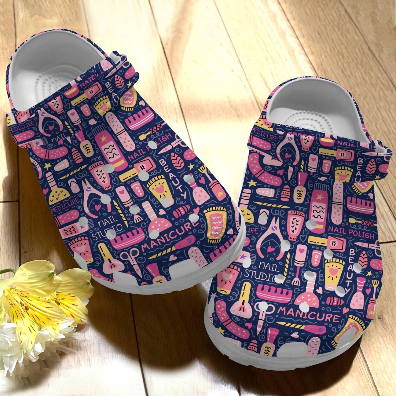 Nail Technician Personalize Clog, Custom Name, Text, Fashion Style For Women, Men, Kid, Print 3D Whitesole Nail Studio