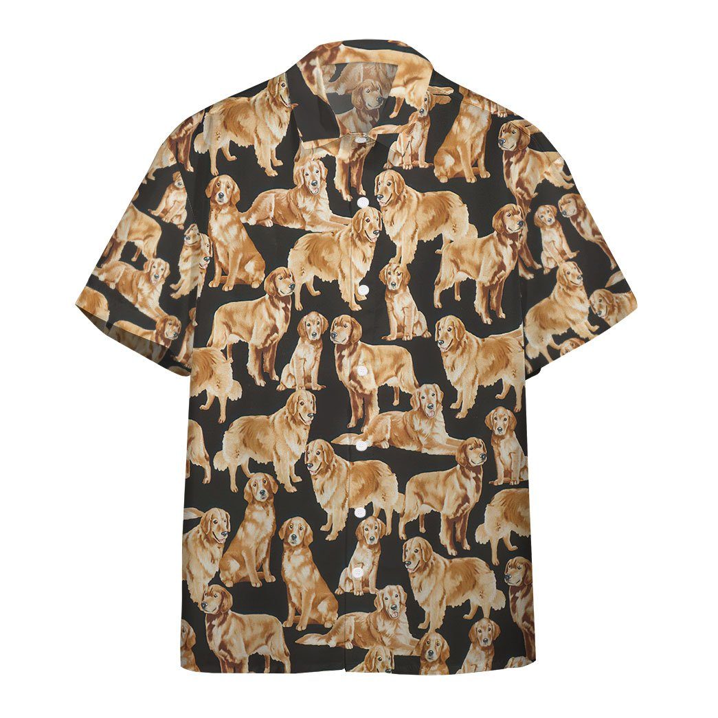 Gearhumans Golden Retriever Dogs Custom Hawaiian Shirt Ha67886