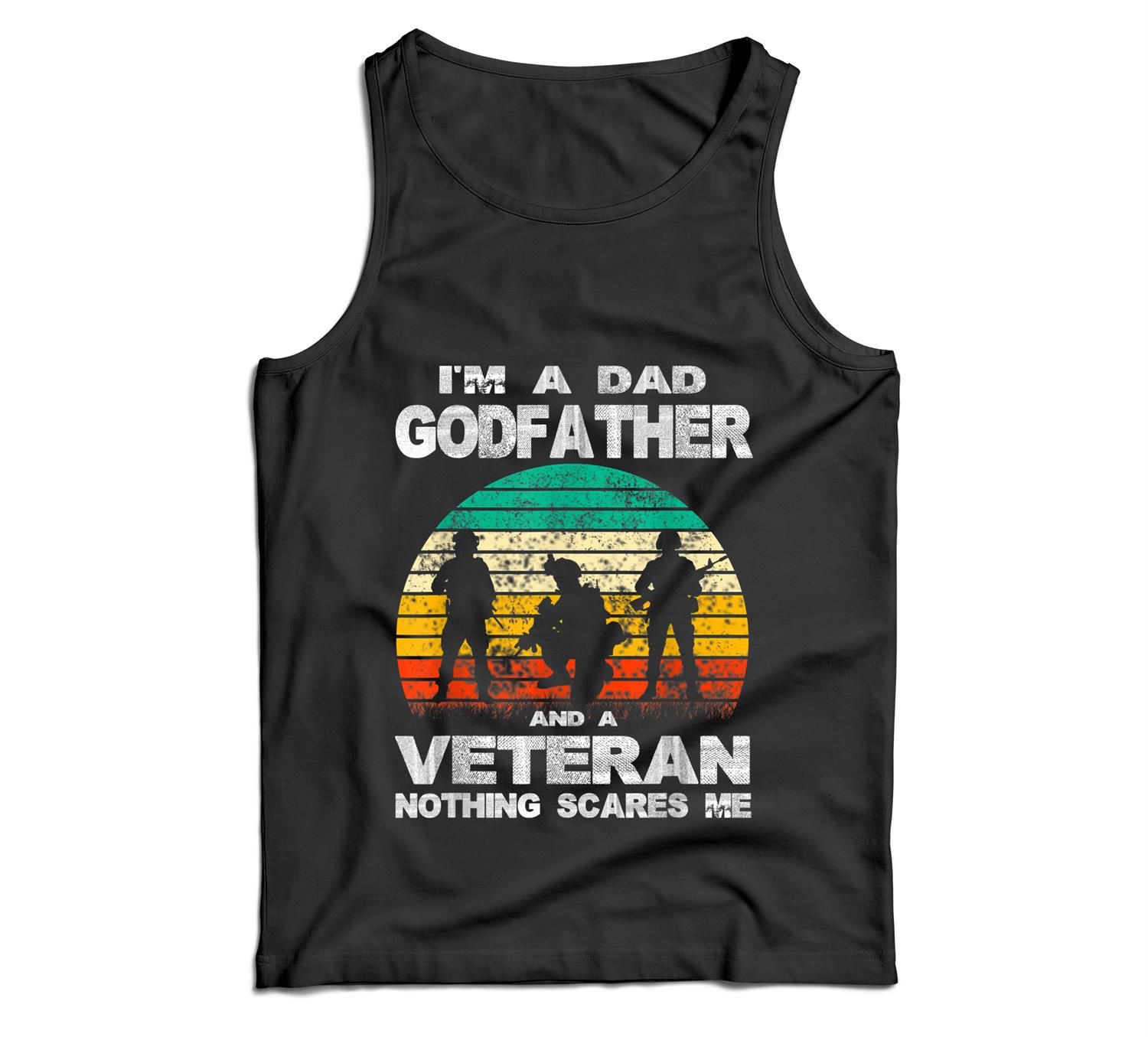 Mens I’M A Dad Godfather Veteran 4Th Of July Gifts Men Tank Top