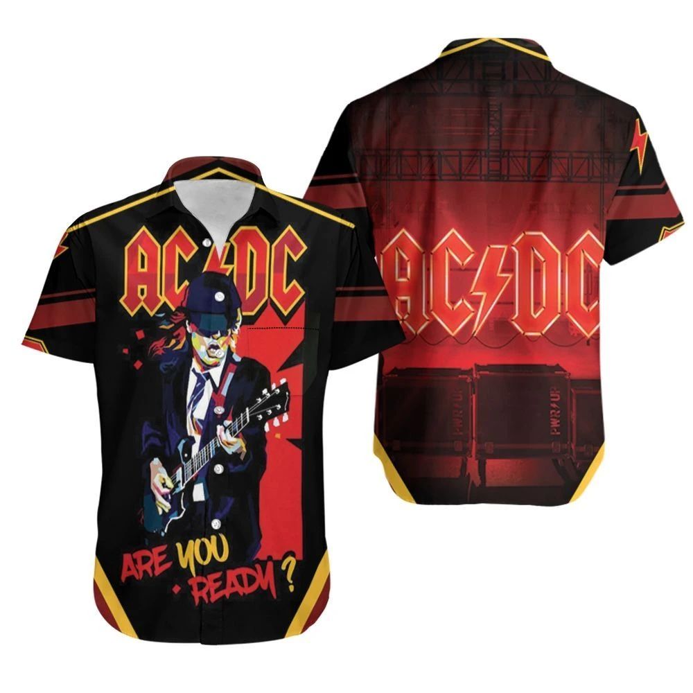 Acdc Angus Young Are You Ready Popart Hawaiian Shirt Combo Beach