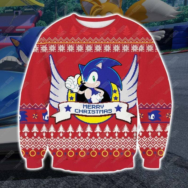 Sonic the Hedgehog V3 3D Print Ugly Christmas Sweatshirt