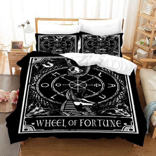 Tarot Wheel Of Fortune 14 Duvet Cover Pillowcase Home Decor 3D Bedding Set