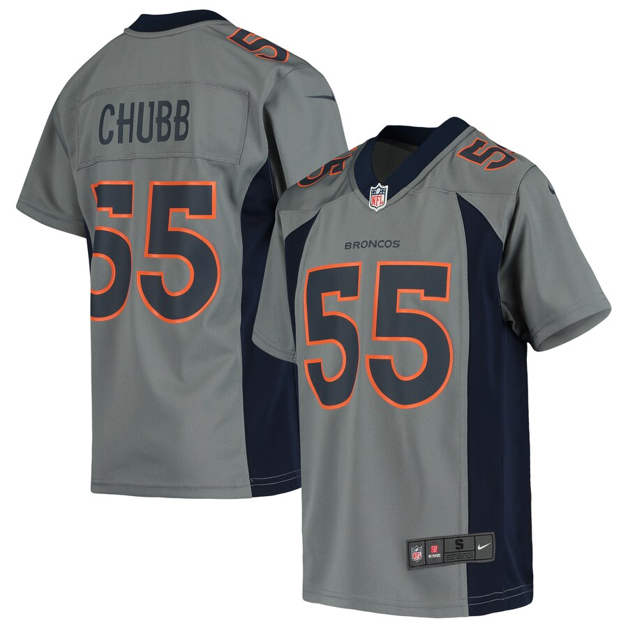 Bradley Chubb Denver Broncos Nike Youth Inverted Game Jersey – Gray