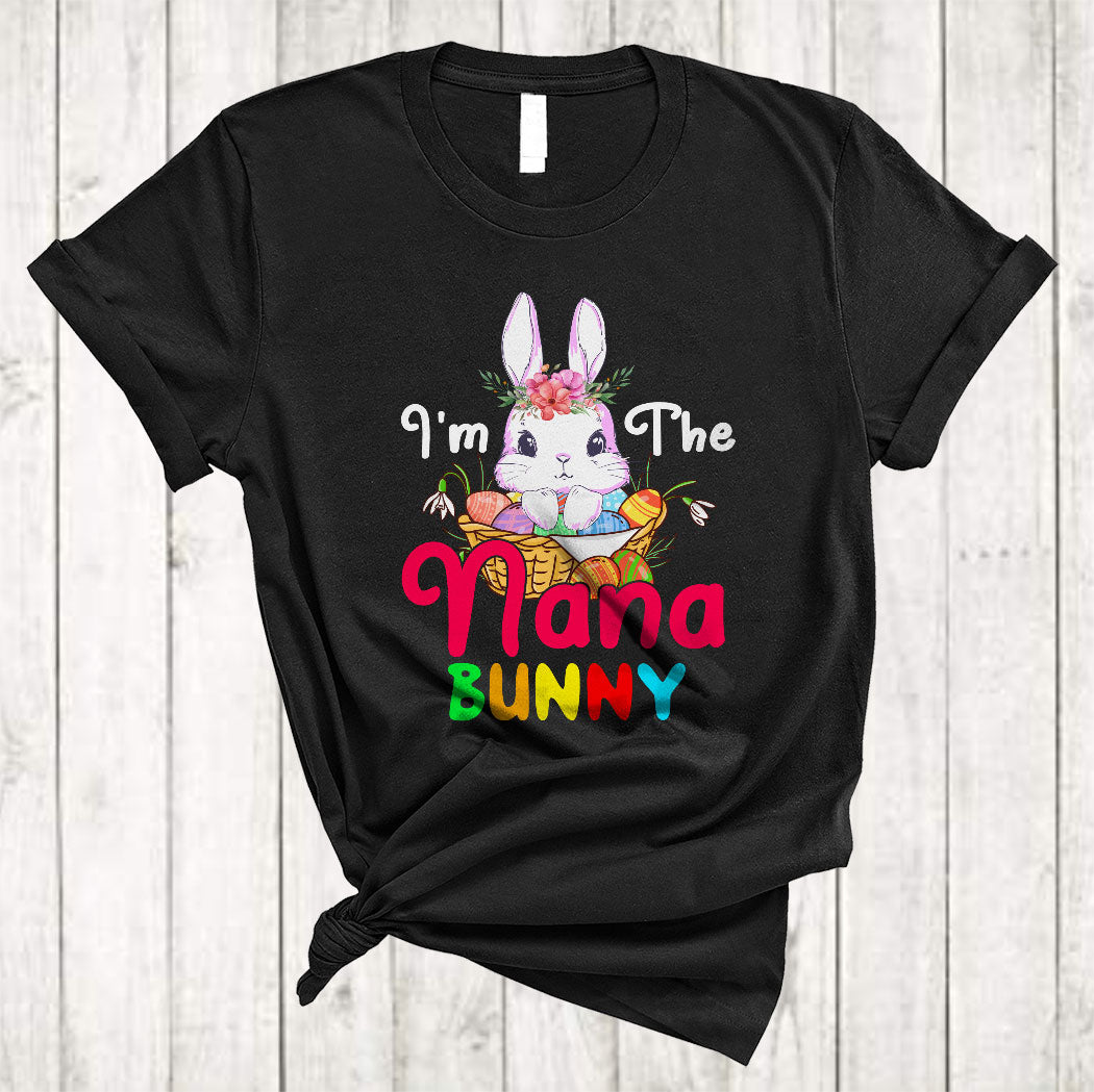 I’M The Nana Bunny Cute Happy Easter Day Floral Flower Bunny Matching Family Group Gifts T-Shirt