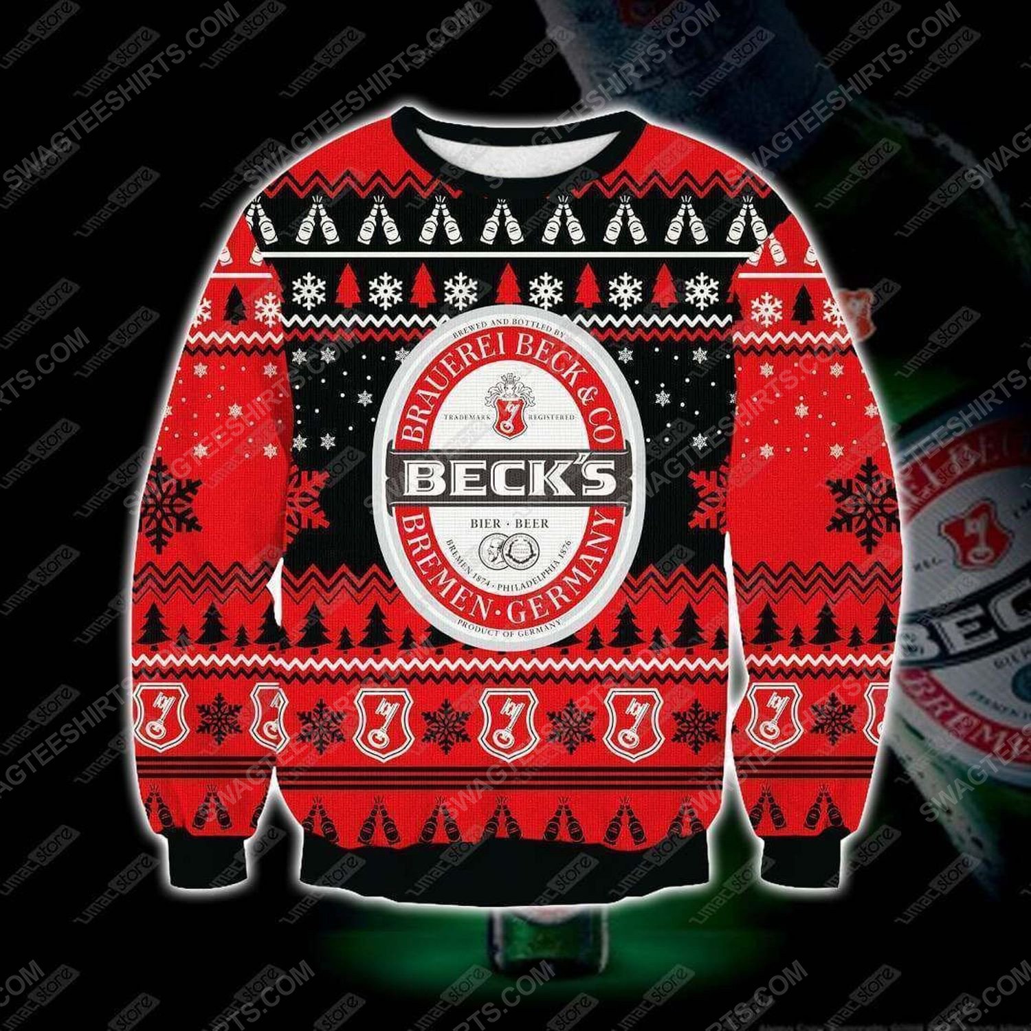 Beck’S Bremen Germany Ugly Christmas Sweater 2021 Shirt For Women Men Couple Family Funny Cute