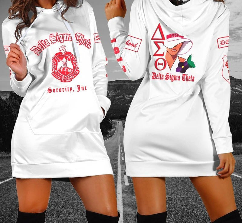 Sorority Dress – Woman Flower Delta Sigma Theta Hoodie Dress