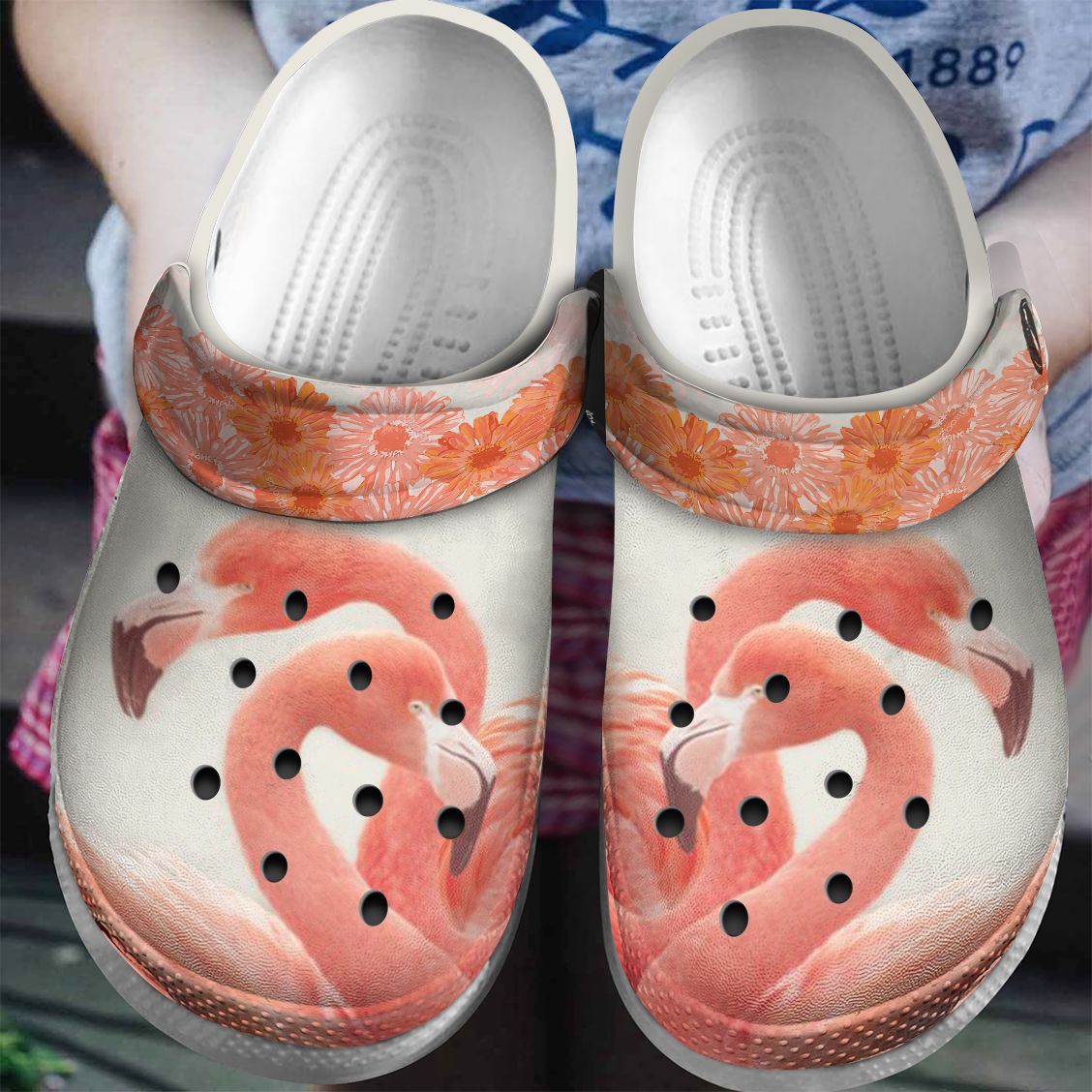 Flamingo Personalized Clog, Custom Name, Text, Color, Number Fashion Style For Women, Men, Kid, Print 3D Flamingo Couple