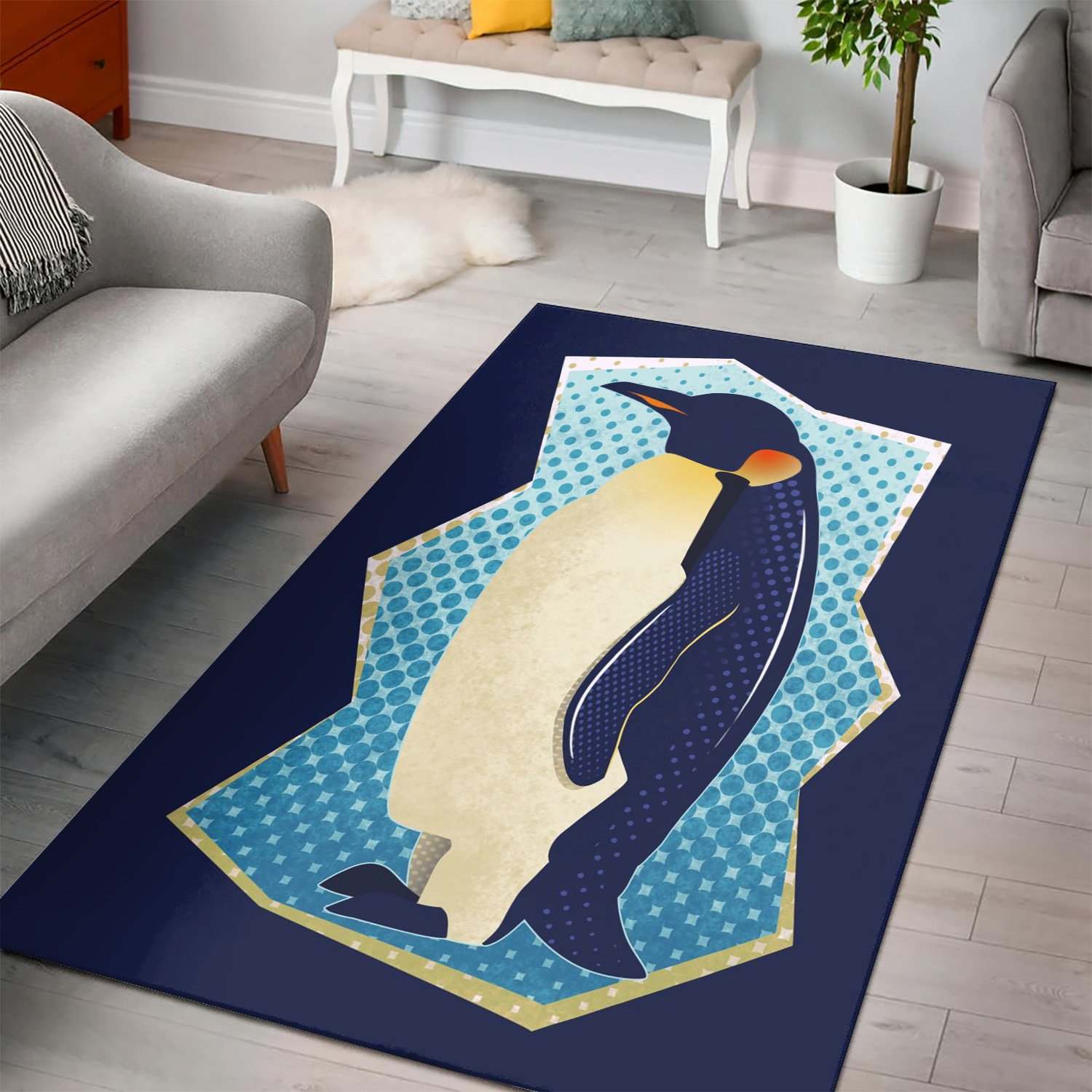 Emperor Penguin Adult Area Rug Living Room Rug Christmas Gift US Decor