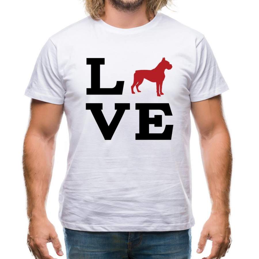 Love Cane Corso Dog Silhouette Mens T-Shirt