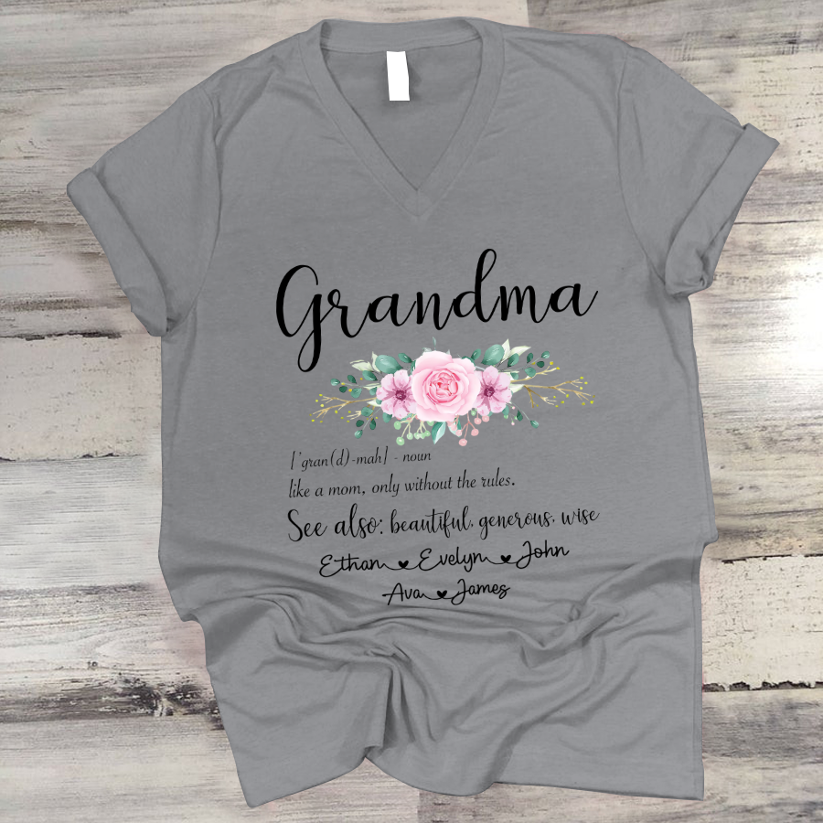 Define Grandma Like A Mom Only Without Rules V-Neck