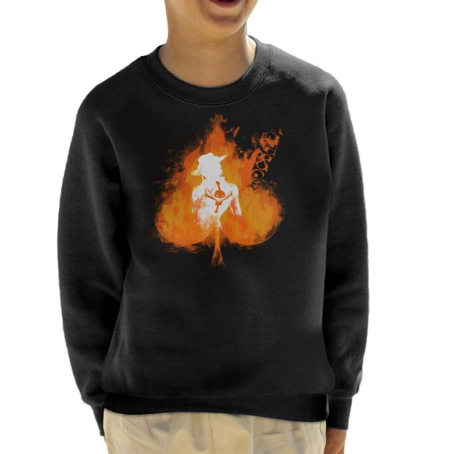 One Piece Ace On Fire Kid’s Sweatshirt