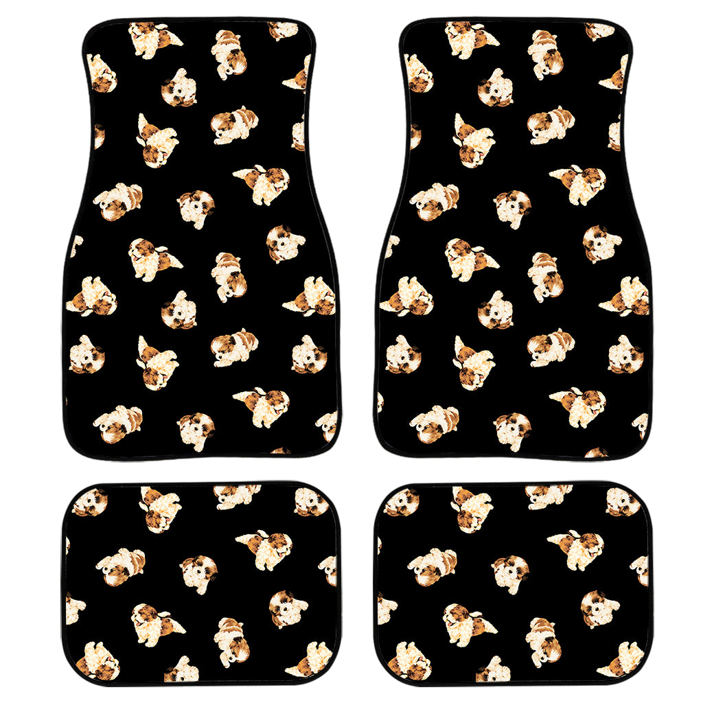 Shih Tzu Puppy Pattern Print Front And Back Car Floor Mats