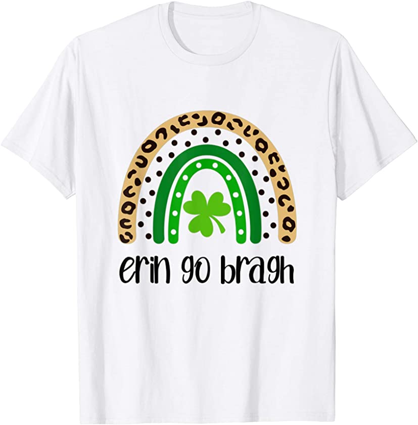 Erin Go Bragh Ireland Forever Leopard Print Rainbow T-Shirt